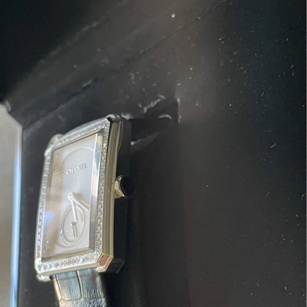 🖤Chanel🖤Boy-Friend Watch 18K White Gold Diamonds Alligator Exotic Band GM - Picture 5 of 14